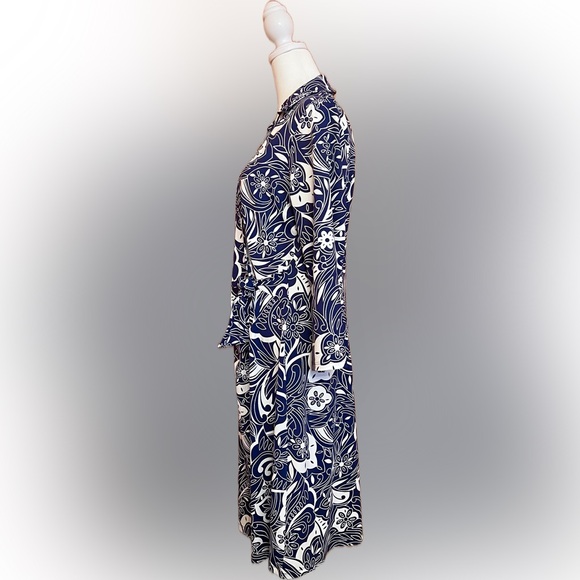 NWT! Talbots Effortless Jersey Kelley Dress, Navy Floral, Large - Picture 6 of 15